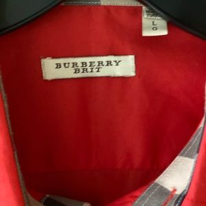 Beautiful Burberry and stylish coral men shirt.